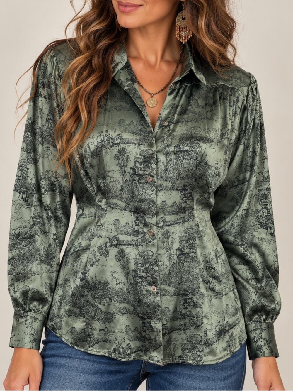 ✨ Vintage Baldanza Silk Button Down Blouse ✨